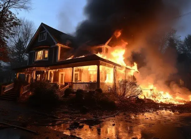 House engulfed in massive fire