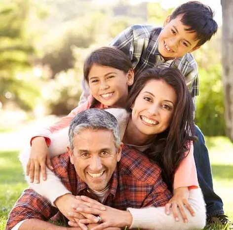 Happy family outdoor bonding