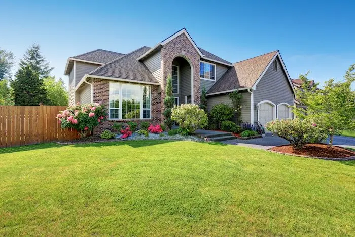 Beautiful suburban house front yard